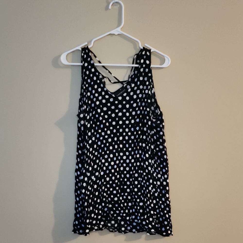 Lane Bryant Black and White Polka Dot Top 16